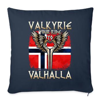 Wikinger Walhalla T-Shirt Walküre Norwegen Flügel - Sofakissenbezug 45 x 45 cm - Navy - Vorne