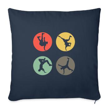 Rétro Breakdance Bboying Gift I Breakdance - Housse de coussin décorative 45 x 45 cm - bleu marine - Devant