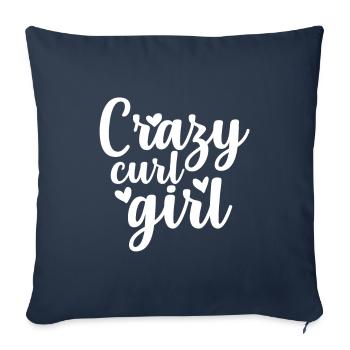 Cadeau de cheveux bouclés Je boucle des dictons de coiffure - Housse de coussin décorative 45 x 45 cm - bleu marine - Devant