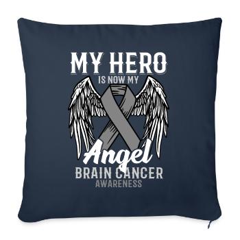 Fight against cancer gift hope brain cancer - Sofa pillowcase 17,3'' x 17,3'' (45 x 45 cm) - navy - Front