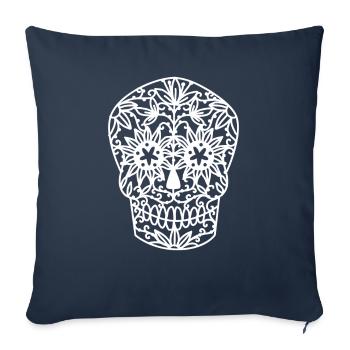 Jour du crâne de sucre mort - Housse de coussin décorative 45 x 45 cm - bleu marine - Devant