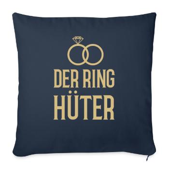 Le gardien de l'anneau - cadeau de mariage drôle - Housse de coussin décorative 45 x 45 cm - bleu marine - Devant