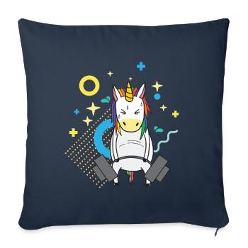 Unicorn Fitness Gym Sport Weightlifting Gift - Sofa pillowcase 17,3'' x 17,3'' (45 x 45 cm) - navy - Front