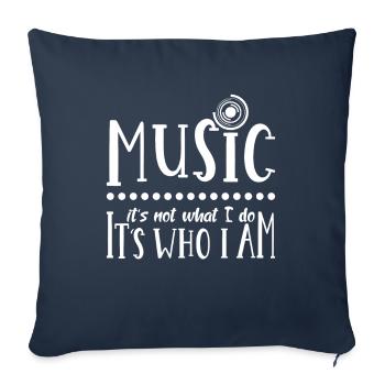 Musiciens - Housse de coussin décorative 45 x 45 cm - bleu marine - Devant