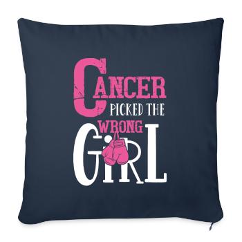 Cancer chose the wrong girl - Sofa pillowcase 17,3'' x 17,3'' (45 x 45 cm) - navy - Front