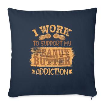 Peanut butter - Sofa pillowcase 17,3'' x 17,3'' (45 x 45 cm) - navy - Front