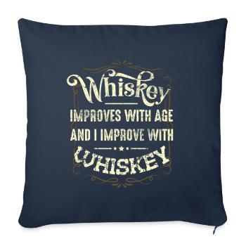 whisky - Housse de coussin décorative 45 x 45 cm - bleu marine - Devant