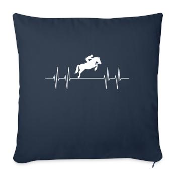 Rythme cardiaque, saut d'obstacles - Housse de coussin décorative 45 x 45 cm - bleu marine - Devant