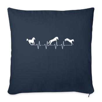 Herzschlag Pferde - Sofakissenbezug 45 x 45 cm - Navy - Vorne