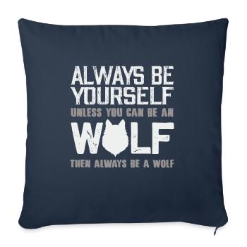 Wolf - Housse de coussin décorative 45 x 45 cm - bleu marine - Devant