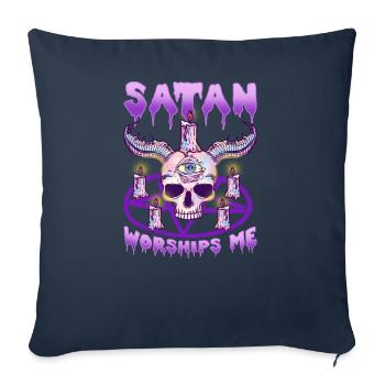Pink Goth T-Shirt for Satanists I Satan - Sofa pillowcase 17,3'' x 17,3'' (45 x 45 cm) - navy - Front