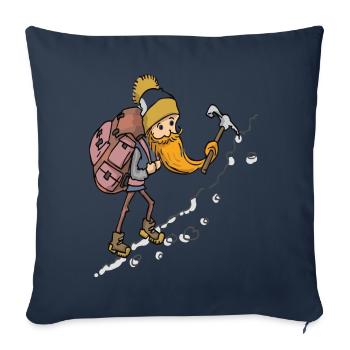 Vieil homme alpinisme randonnée cadeau nature papy - Housse de coussin décorative 45 x 45 cm - bleu marine - Devant