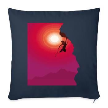 Cadeau d'alpinisme au lever du soleil - Housse de coussin décorative 45 x 45 cm - bleu marine - Devant