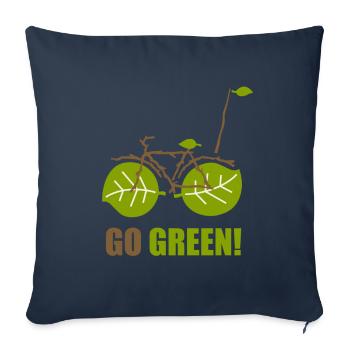 Fahrrad Umweltfreundlich E-Bike Natur Geschenk - Sofakissenbezug 45 x 45 cm - Navy - Vorne