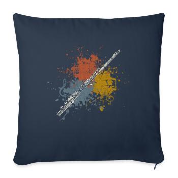 Flûte transversale retro - Housse de coussin décorative 45 x 45 cm - bleu marine - Devant