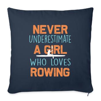 aviron - Housse de coussin décorative 45 x 45 cm - bleu marine - Devant