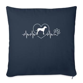 Rhodesian Ridgeback coeur de chien chasse cadeau - Housse de coussin décorative 45 x 45 cm - bleu marine - Devant