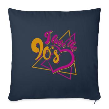 I love the 90s - Sofa pillowcase 17,3'' x 17,3'' (45 x 45 cm) - navy - Front