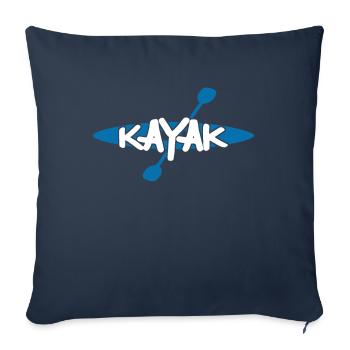 Cadeau de sports nautiques en kayak je canoë kayak kayakiste - Housse de coussin décorative 45 x 45 cm - bleu marine - Devant