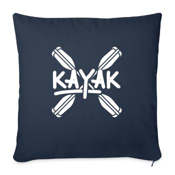 Cadeau de sports nautiques en kayak je canoë kayak kayakiste - Housse de coussin décorative 45 x 45 cm - bleu marine - Devant