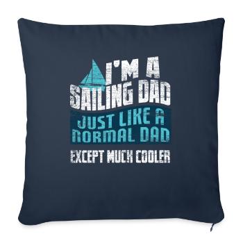 Papa voile - Housse de coussin décorative 45 x 45 cm - bleu marine - Devant