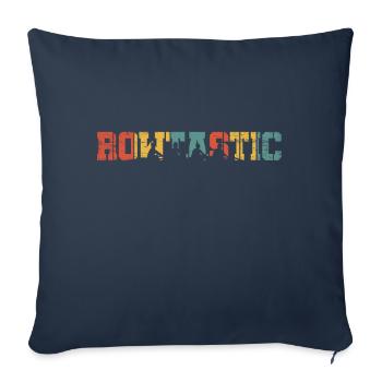 Cadeau d'aviron rameur rétro je huitième aviron - Housse de coussin décorative 45 x 45 cm - bleu marine - Devant
