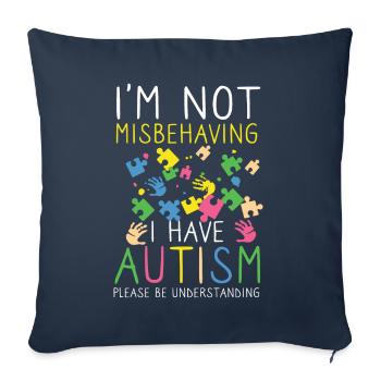 Autism handicap understanding tolerance - Sofa pillowcase 17,3'' x 17,3'' (45 x 45 cm) - navy - Front