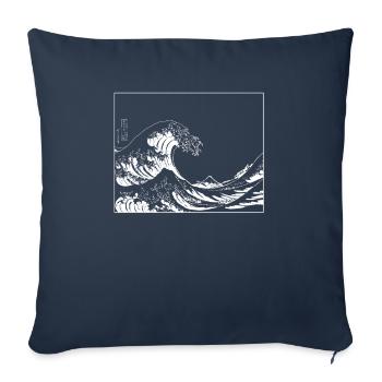 The big wave in front of Kanagawa illustration - Sofa pillowcase 17,3'' x 17,3'' (45 x 45 cm) - navy - Front