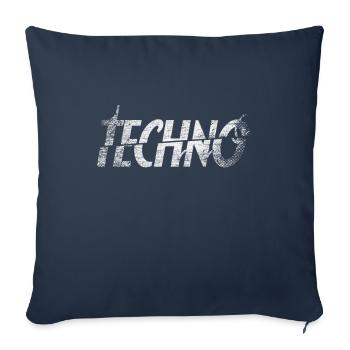 Techno - Housse de coussin décorative 45 x 45 cm - bleu marine - Devant