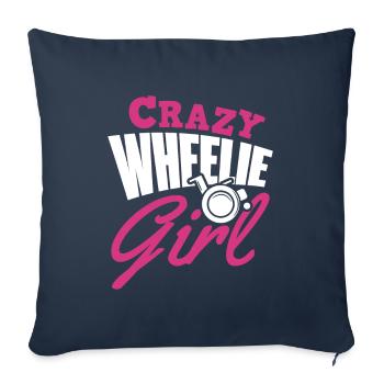 Rollstuhl Mädchen - Sofakissenbezug 45 x 45 cm - Navy - Vorne