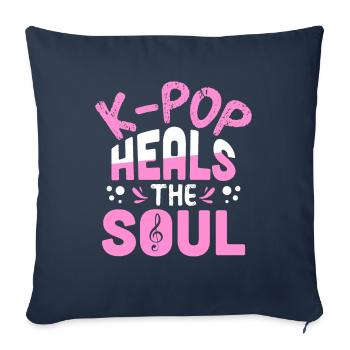 K-Pop - Housse de coussin décorative 45 x 45 cm - bleu marine - Devant
