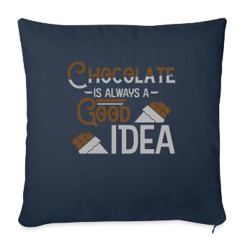 Schokolade - Sofakissenbezug 45 x 45 cm - Navy - Vorne