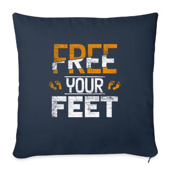 Pieds nus - Housse de coussin décorative 45 x 45 cm - bleu marine - Devant