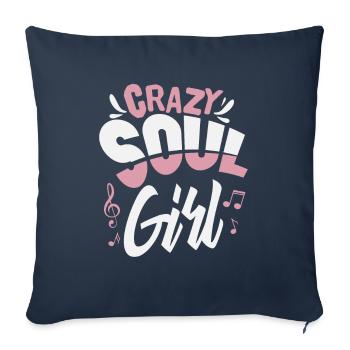 Soul musique fille - Housse de coussin décorative 45 x 45 cm - bleu marine - Devant