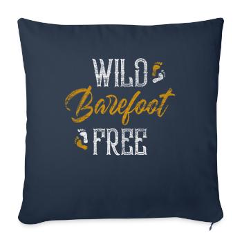 pieds nus - Housse de coussin décorative 45 x 45 cm - bleu marine - Devant