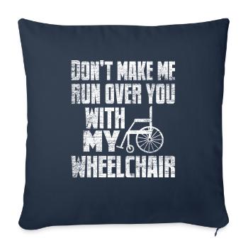 fauteuil roulant - Housse de coussin décorative 45 x 45 cm - bleu marine - Devant