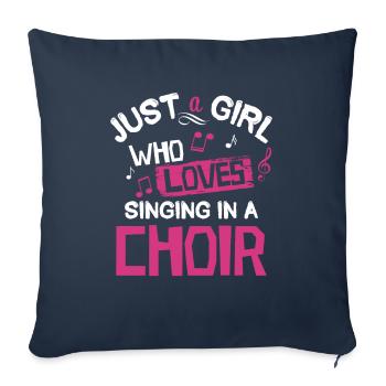 Chanteuse de choeur - Housse de coussin décorative 45 x 45 cm - bleu marine - Devant