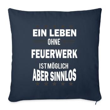 Feuerwerk Silvester - Sofakissenbezug 45 x 45 cm - Navy - Vorne