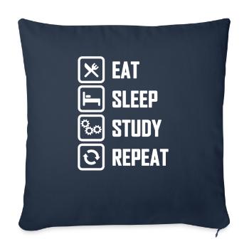 Ingénieur d'étude du sommeil - Housse de coussin décorative 45 x 45 cm - bleu marine - Devant
