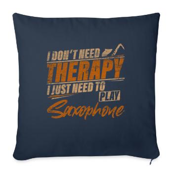 saxophone - Housse de coussin décorative 45 x 45 cm - bleu marine - Devant