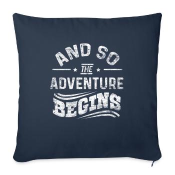 aventure - Housse de coussin décorative 45 x 45 cm - bleu marine - Devant