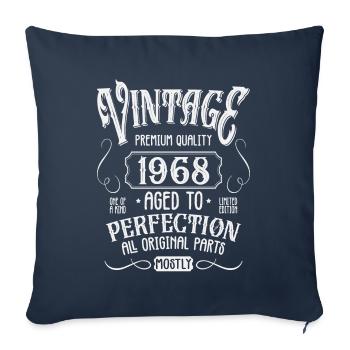 Birthday born in 1968 - Sofa pillowcase 17,3'' x 17,3'' (45 x 45 cm) - navy - Front