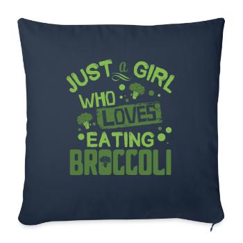 brocoli - Housse de coussin décorative 45 x 45 cm - bleu marine - Devant