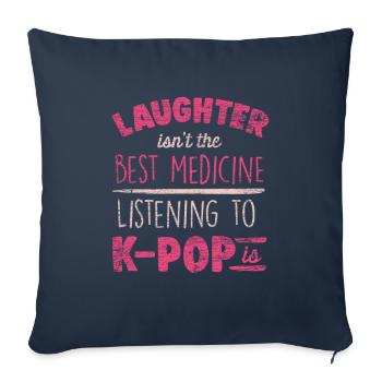 K-Pop - Housse de coussin décorative 45 x 45 cm - bleu marine - Devant
