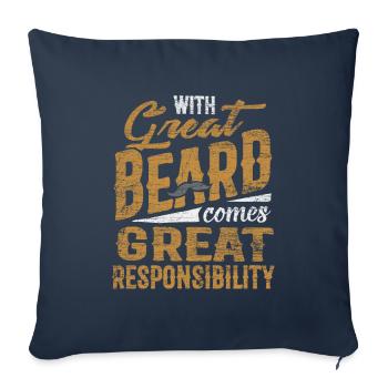 beard - Sofa pillowcase 17,3'' x 17,3'' (45 x 45 cm) - navy - Front