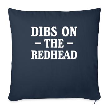 Dibs sur la rousse drôle St Patrick's Day disant - Housse de coussin décorative 45 x 45 cm - bleu marine - Devant
