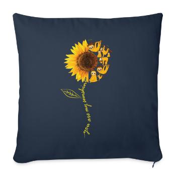You Are My Sunshine Sunflower Cute Sloths Lovers - Sofa pillowcase 17,3'' x 17,3'' (45 x 45 cm) - navy - Front