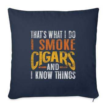 cigares - Housse de coussin décorative 45 x 45 cm - bleu marine - Devant