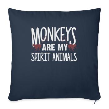 monkey - Sofa pillowcase 17,3'' x 17,3'' (45 x 45 cm) - navy - Front