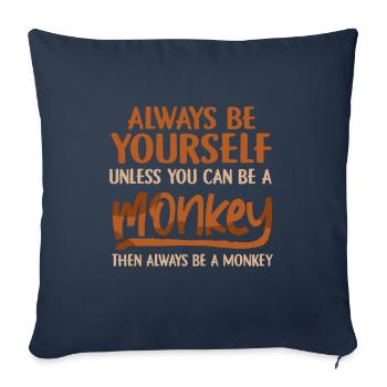monkey - Sofa pillowcase 17,3'' x 17,3'' (45 x 45 cm) - navy - Front